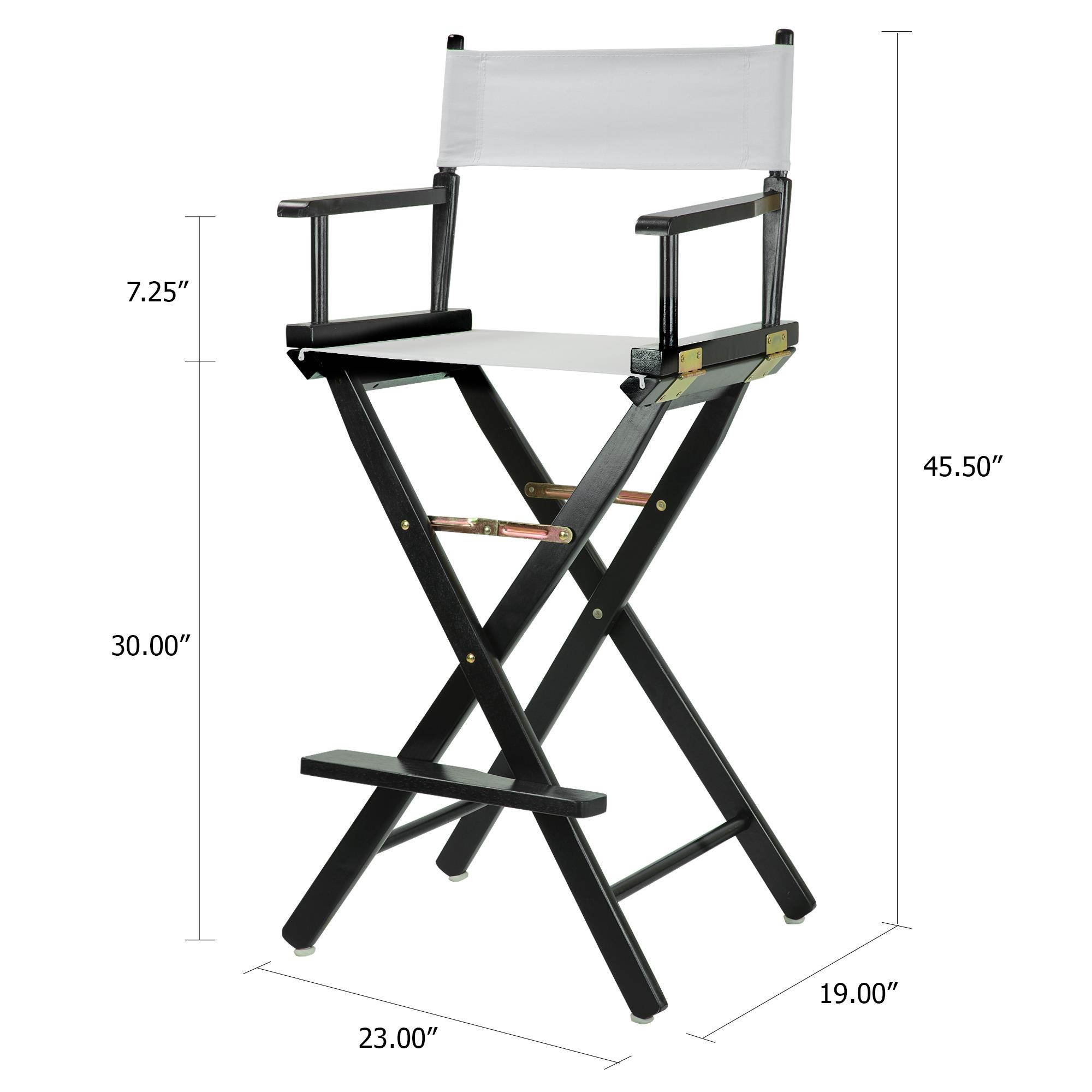 Casual Home 230-02-021-29 30 in. Directors Chair Black Frame with White Canvas