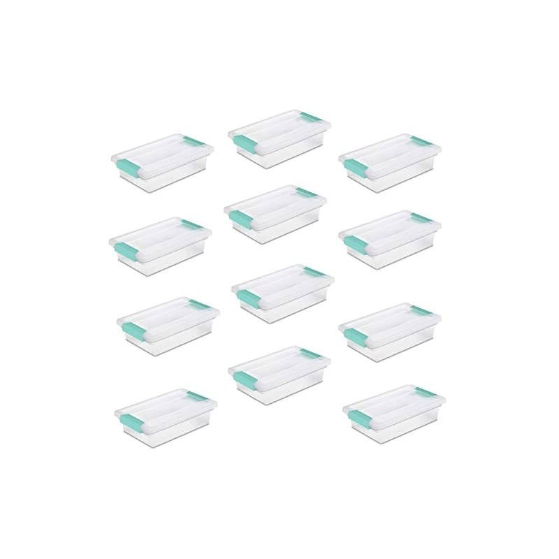 19618606 Small Clip Box Clear Storage Tote Container w/Lid (12 Pack)