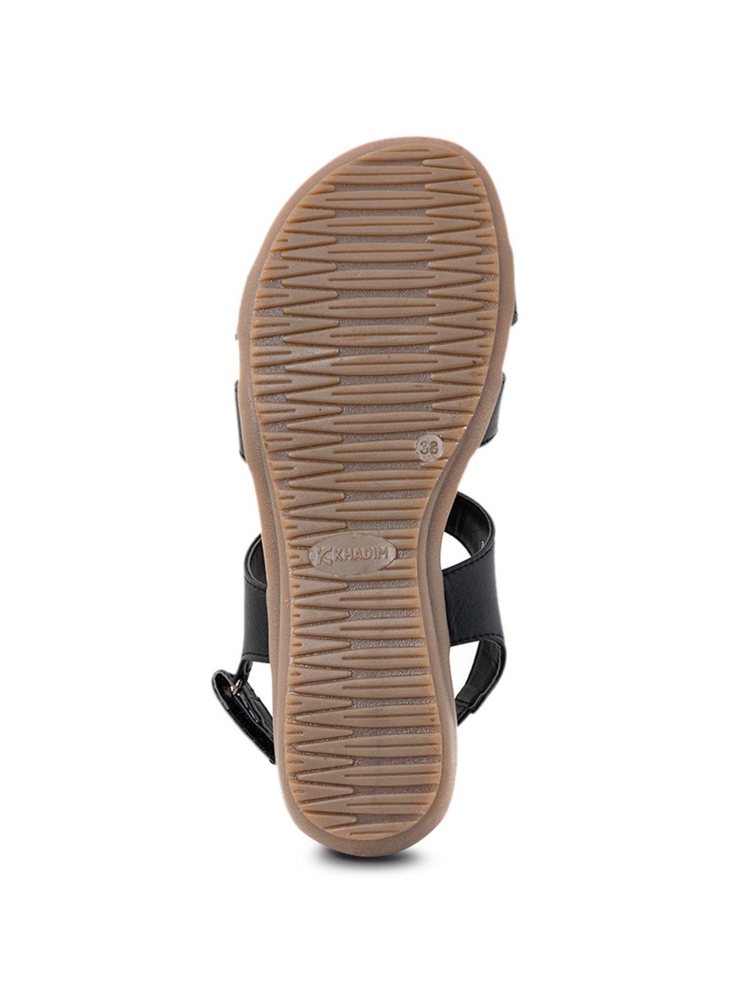 Softouch by Khadims Women's Black Back Strap Wedges