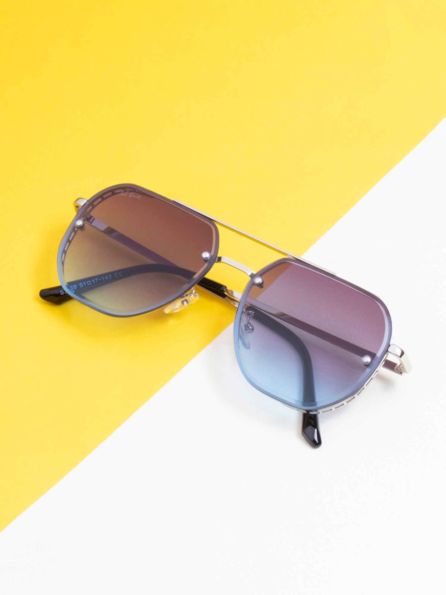 Ted Smith Multi Rectangular UV Protection Unisex Sunglasses