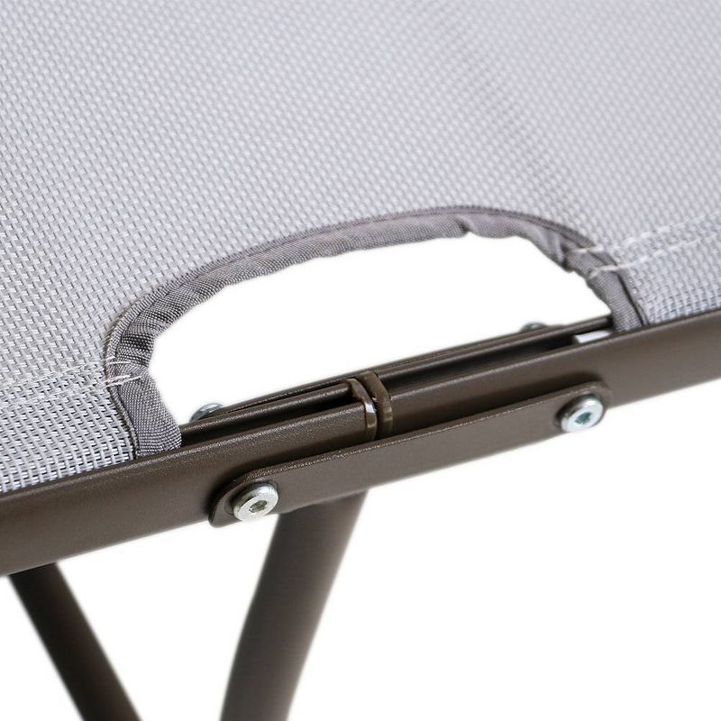 2pc Outdoor Portable Reclining Chaise Lounge Chairs - Light Gray - Crestlive Products