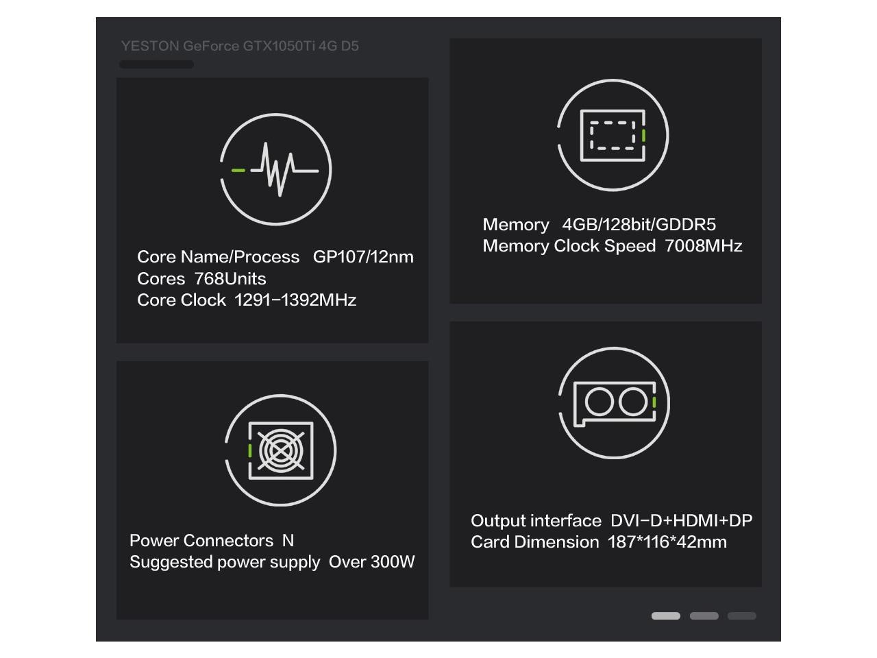 YT-GeForce GTX1050Ti-4G/D5 GeForce GTX 1050 TI 4GB GDDR5 Graphics cards Nvidia pci express x16 3.0 Desktop computer PC video gaming graphics card