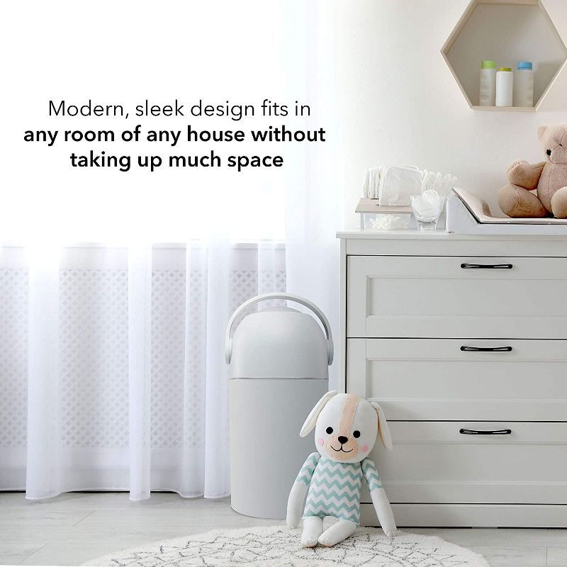 Lil&rsquo; Jumbl Odor Locking Diaper Pail, Child-Proof Diaper Trash Can, Modern Sleek Design, Easy to Use & Clean, No Special Bag Required, Small Diaper Trash Can