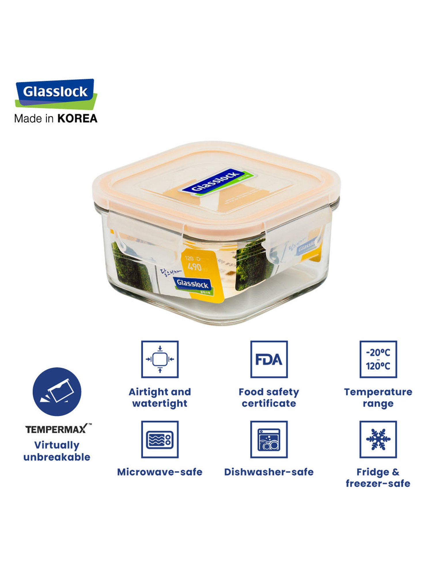 Glasslock Transparent Glass 490 ml Jars and Container