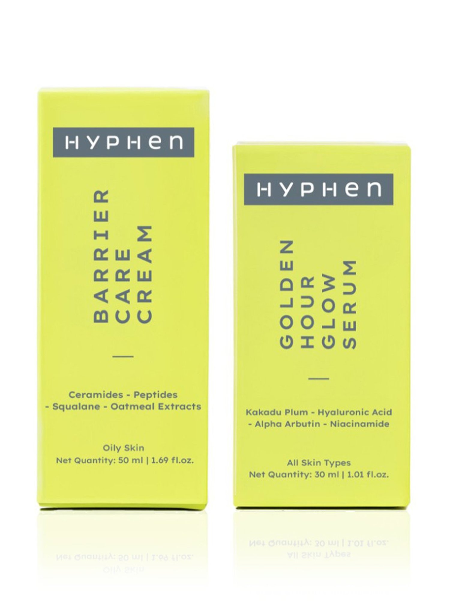 Hyphen Golden Hour Glow Serum & Hyphen Barrier Care Cream for Oily Skin Combo