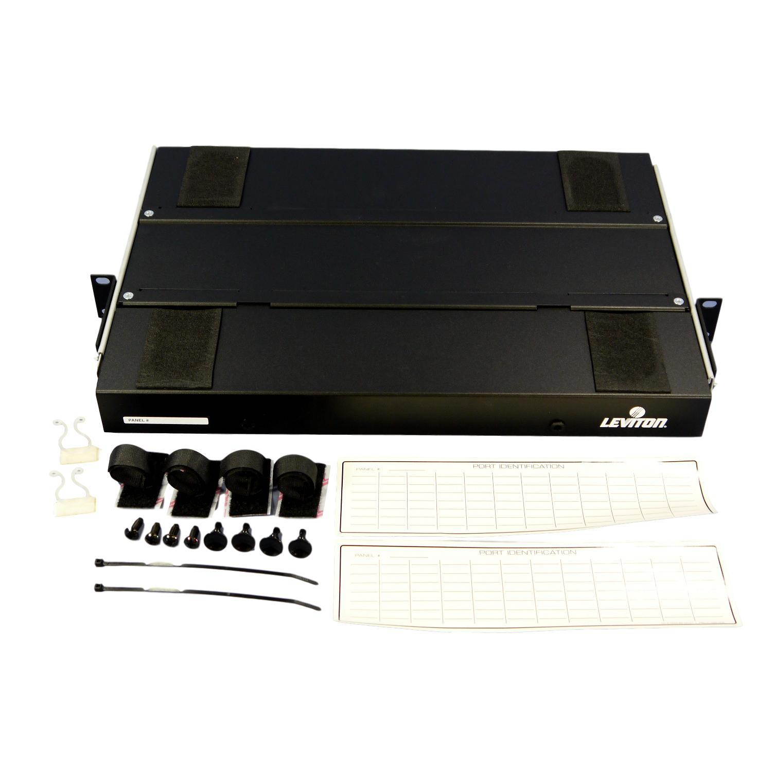 Leviton 5P330-AA Unloaded Black 24-Port Fiber Optic SC ST Patch Panel