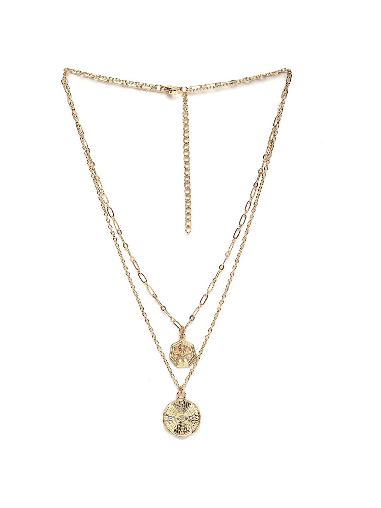 Karatcart Golden Multicharm Multilayered Chain Women