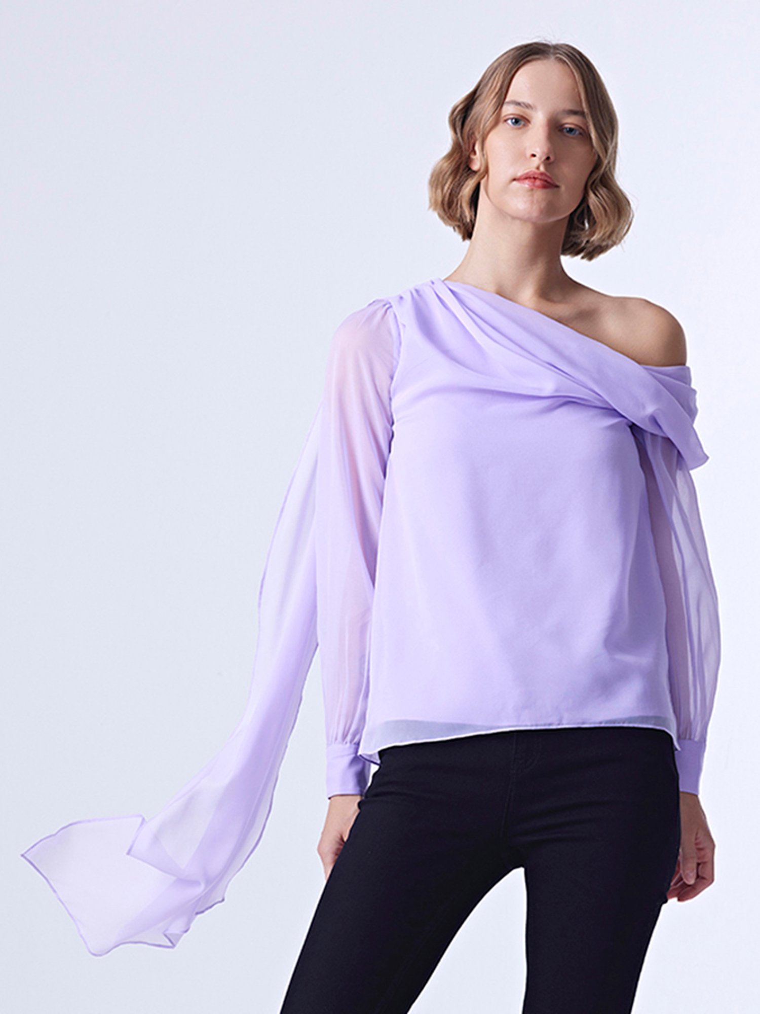Cover Story Lavender Regular Fit Top