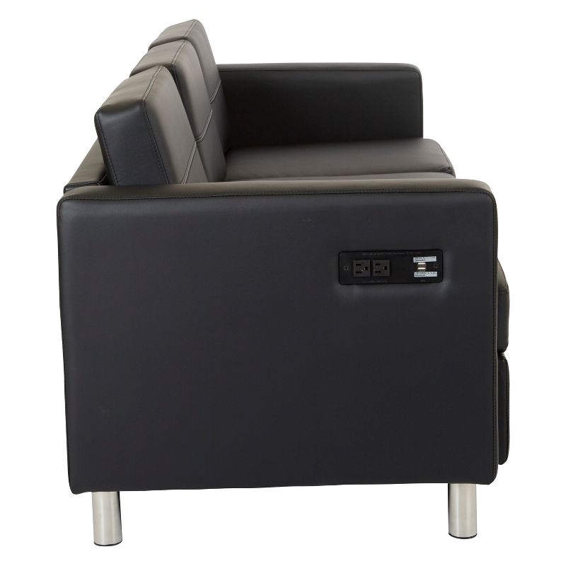 Atlantic Sofa With Dual Charging Station Black - OSP Home Furnishings