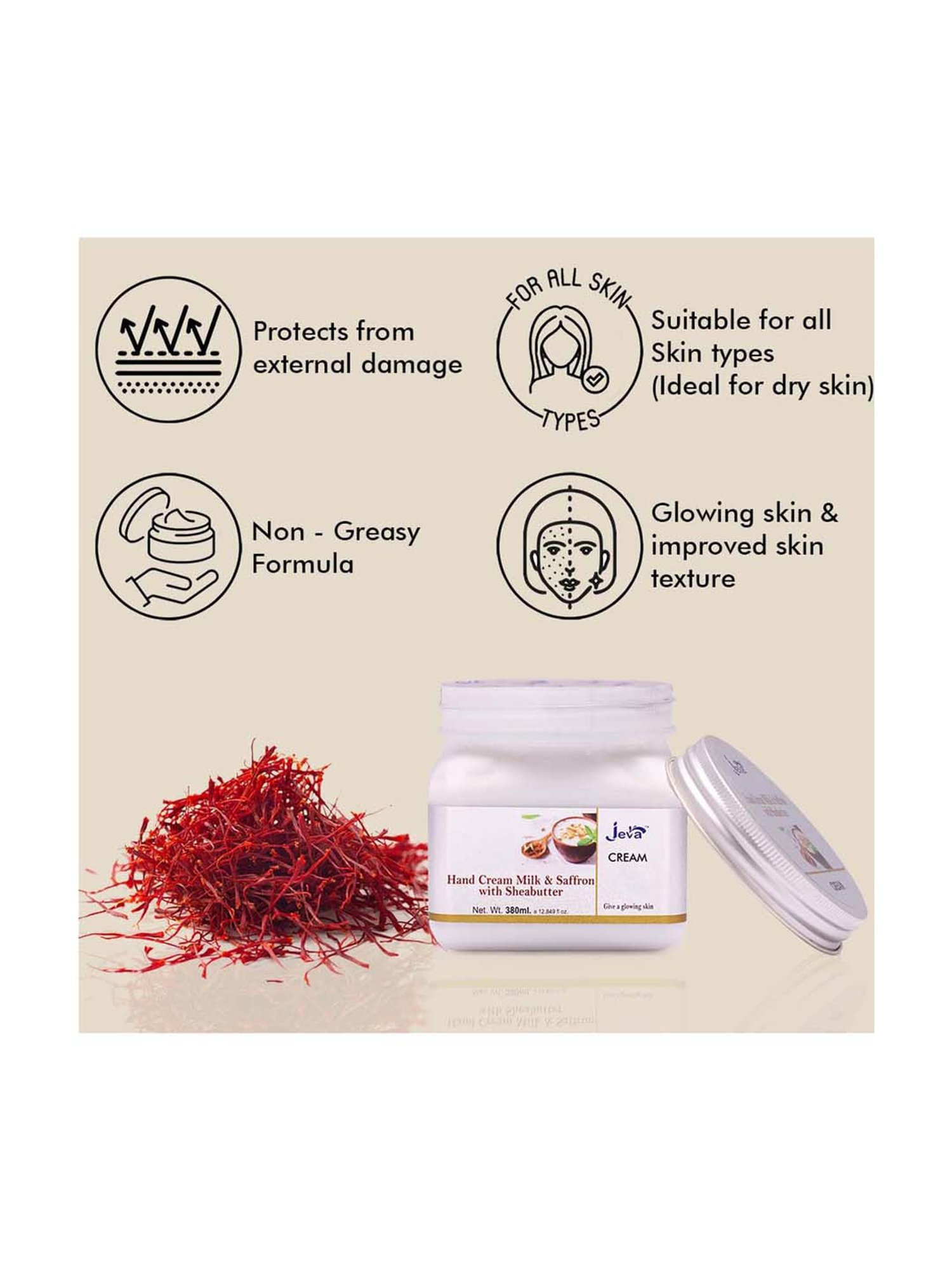 Milk & Saffron Hand Cream with Shea butter - 380 ml