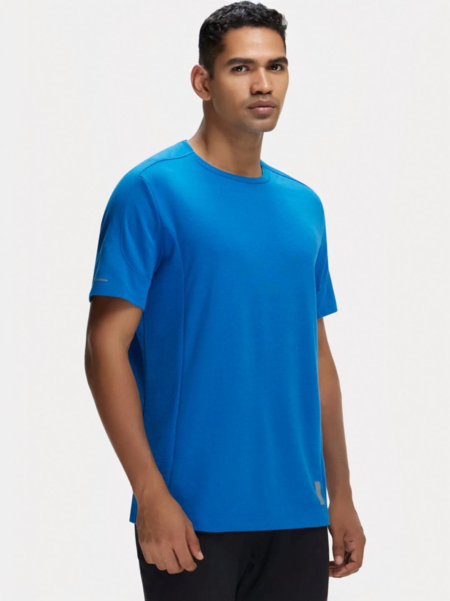 Jockey MV01 Blue Super Combed Cotton Half Sleeves T-Shirt with Stay Fresh Treatment