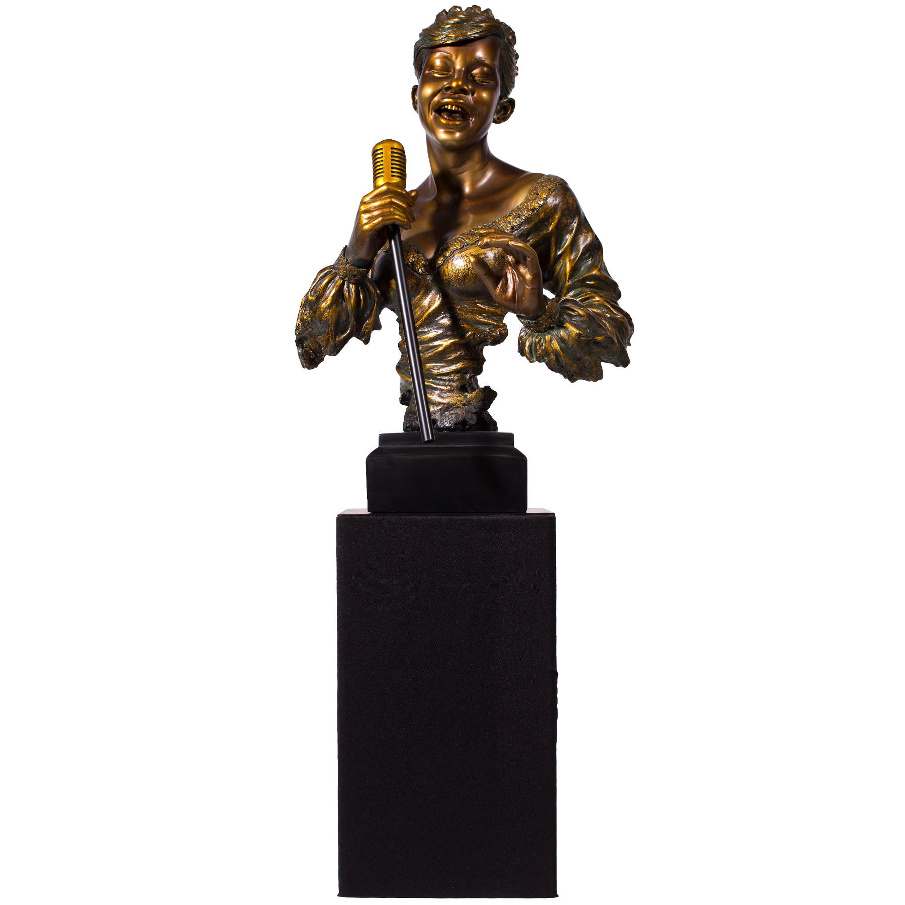 Rock & Roll Vintage 1950s Era Singing Lady Rechargeable Bluetooth Speaker Statue Figurine Bust w/ SD USB Radio & Remote Control