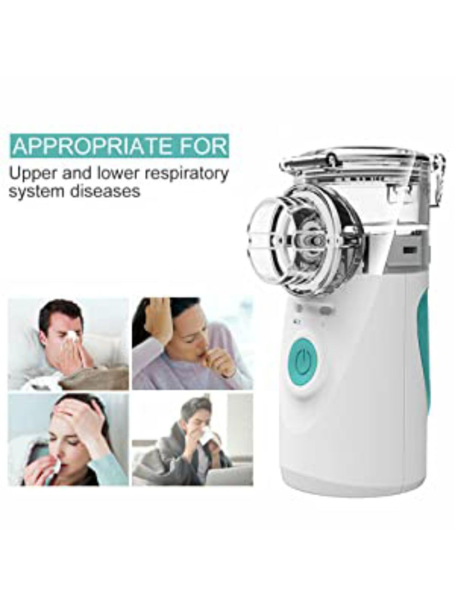MCP VK-8201 Portable Ultrasonic Mesh Nebulizer (White)
