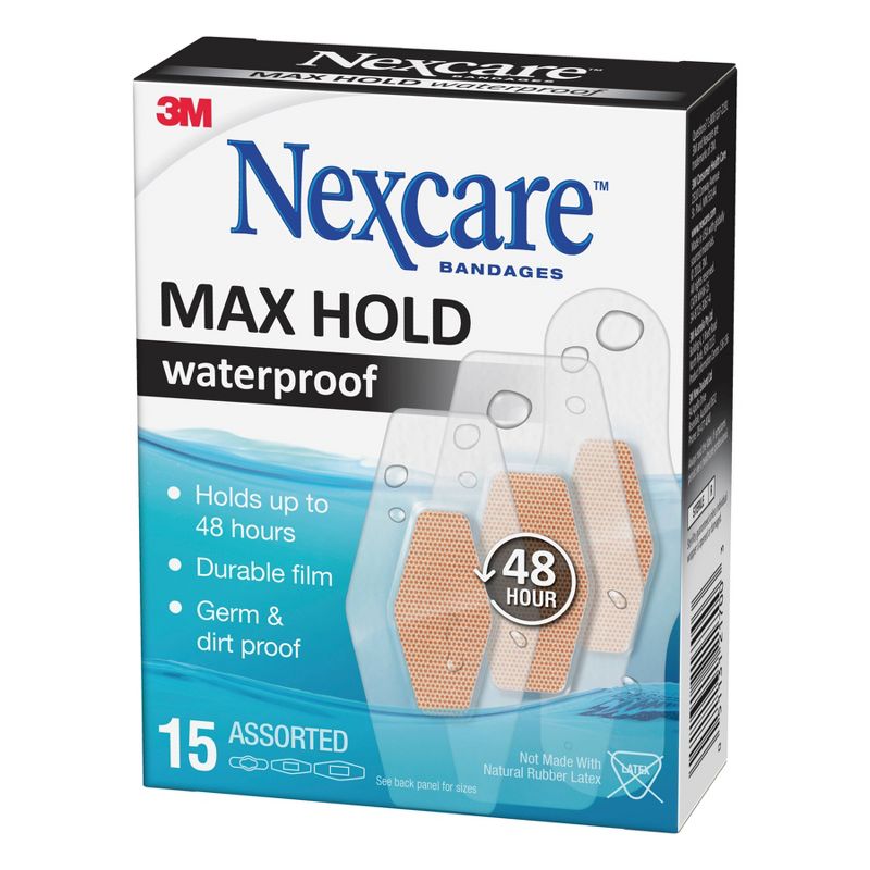 Nexcare Max Hold Waterproof Assorted Bandages - 15ct