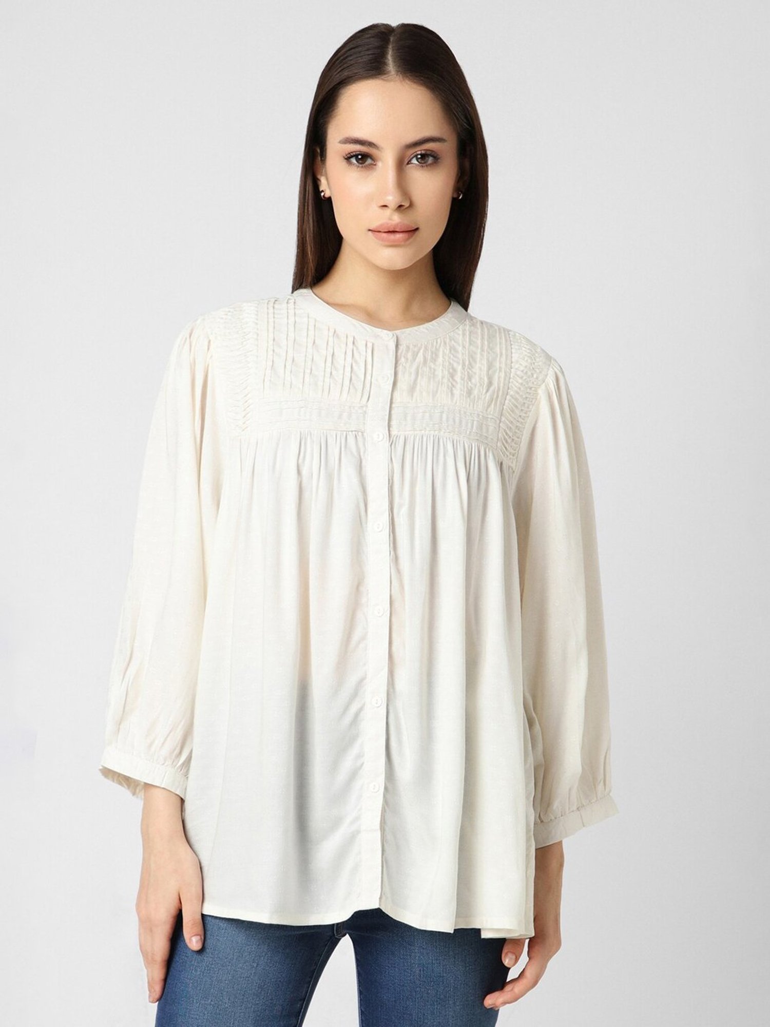 Van Heusen Cream Regular Fit Top