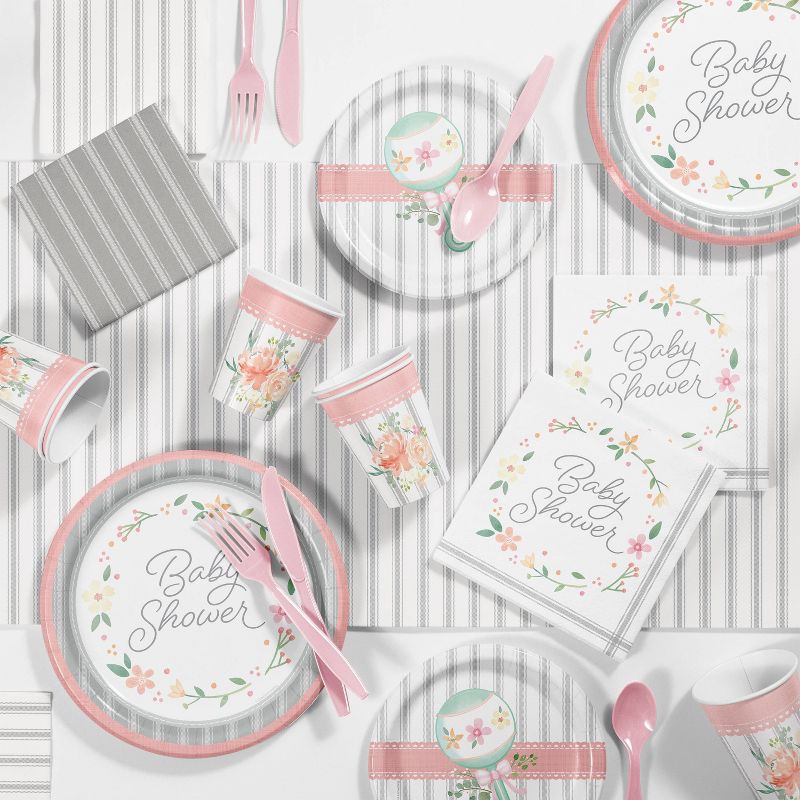 24ct Country Floral Baby Shower Dessert Plates