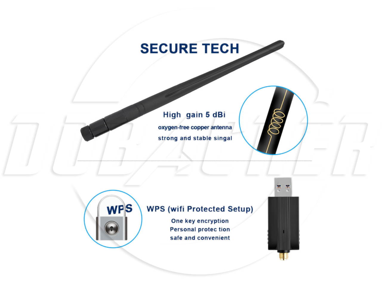 SA Mini USB  WiFi adapter 600Mbps dual-band wireless network adapter 802.11 AC 5dBi antenna, suitable for desktop laptops WiFi dongle compatible with Windows XP / Vista / 7/8 / 8.1 / 10 Mac