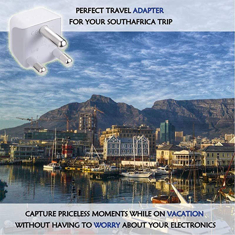 African Travel Adapter Set 2 in 1 USA to Africa, S. Africa, Nigeria, Ghana, Uganda (Type M, E/F, Type G) - 3 Pack (Does Not Convert Voltage)