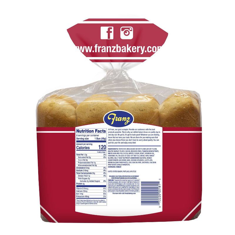 Franz Hot Dog Buns - 13.5oz/8ct