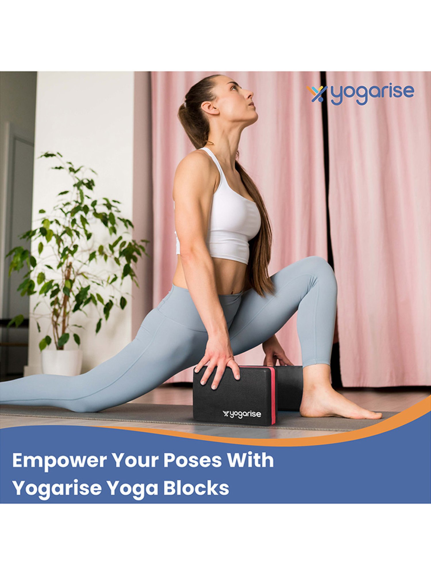 Yogarise Yoga Blocks for Yoga Practice (Red)