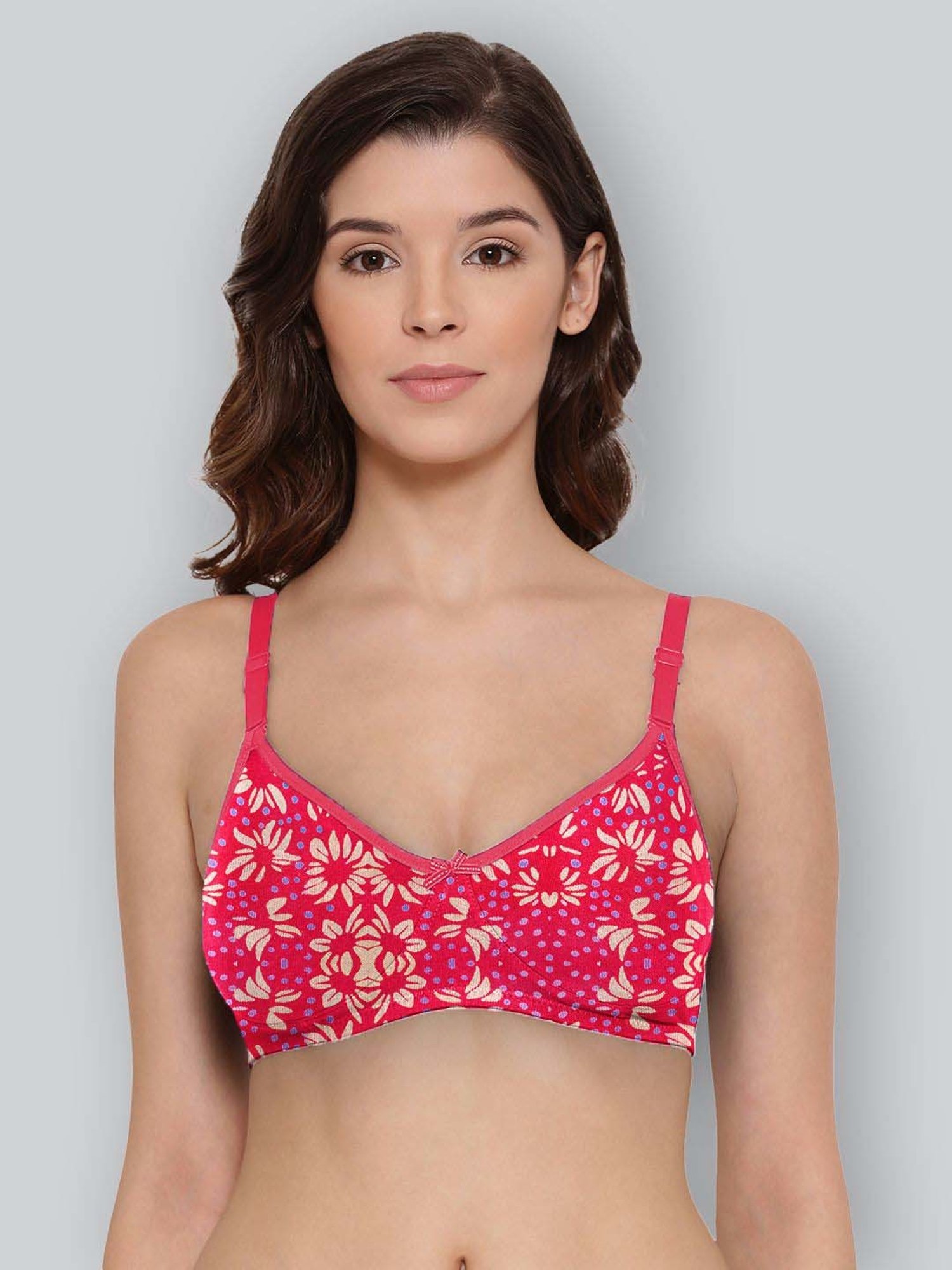 Lyra Fuchsia Cotton Printed T-Shirt Bra