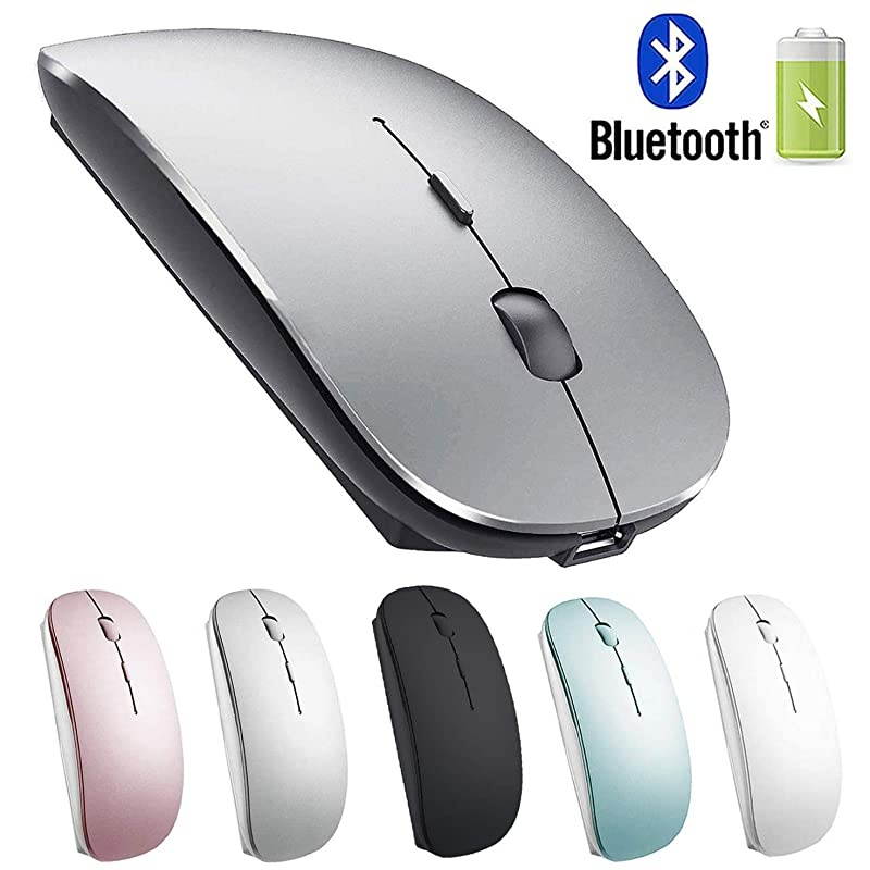 Bluetooth Mouse for Mac Laptop Wireless Bluetooth Mouse for MacBook Pro MacBook Air Chromebook MacBook iPad Bluetooth Sliver Black