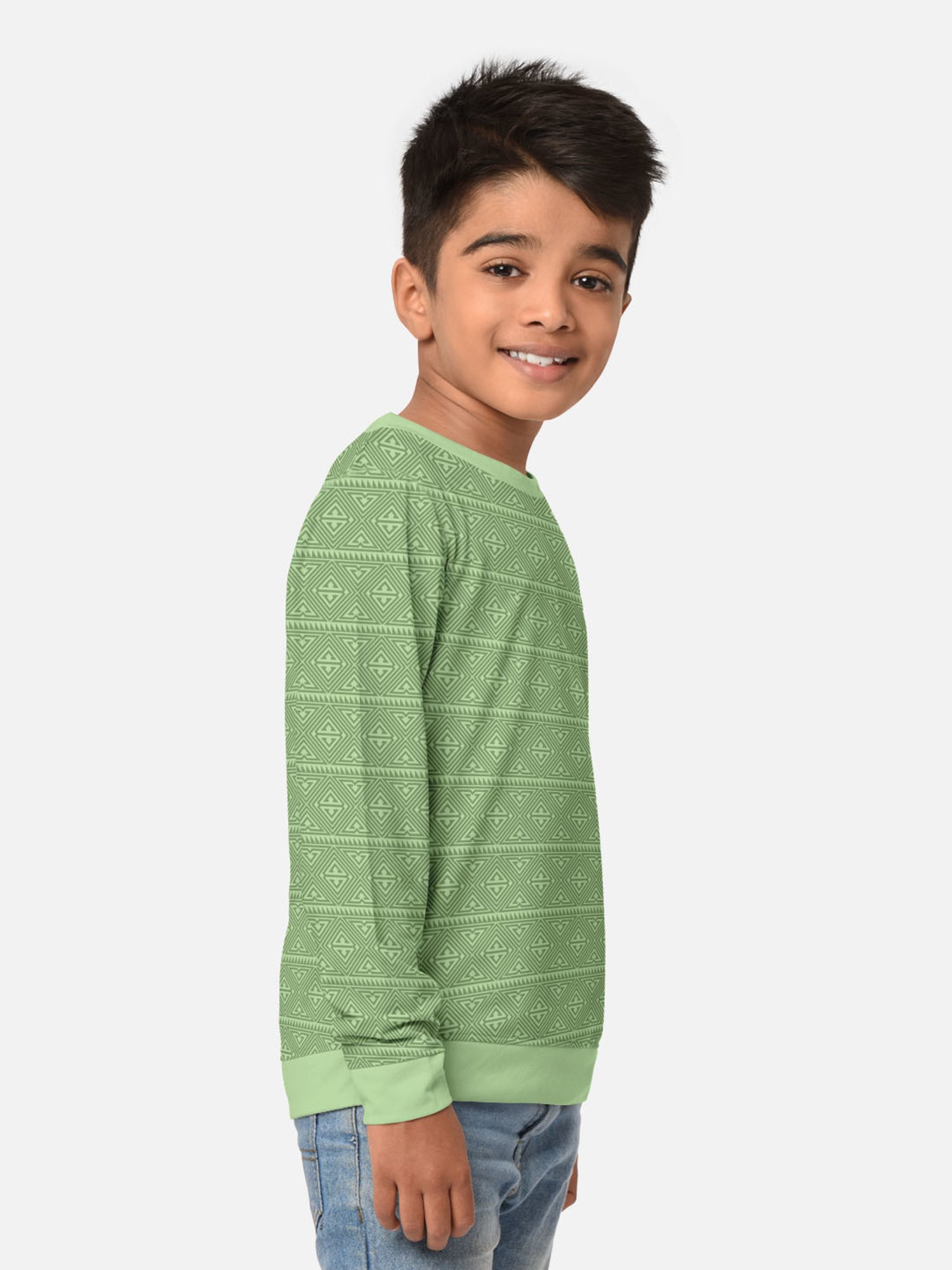 HELLCAT Green Printed Full Sleeves T-Shirt