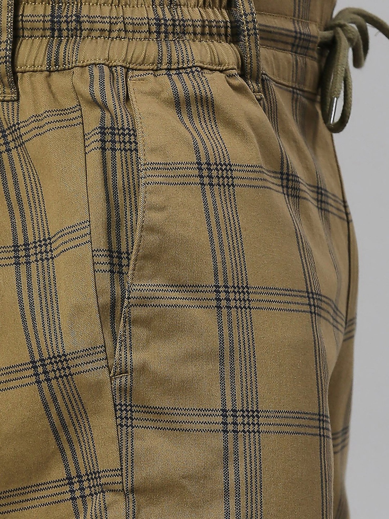 Thomas Scott Beige Slim Fit Check Shorts