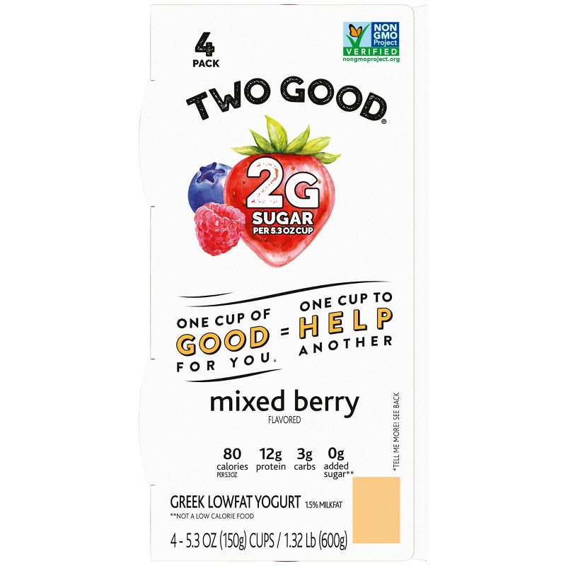 Two Good Mixed Berry Greek Yogurt - 4pk/5.3oz Cups