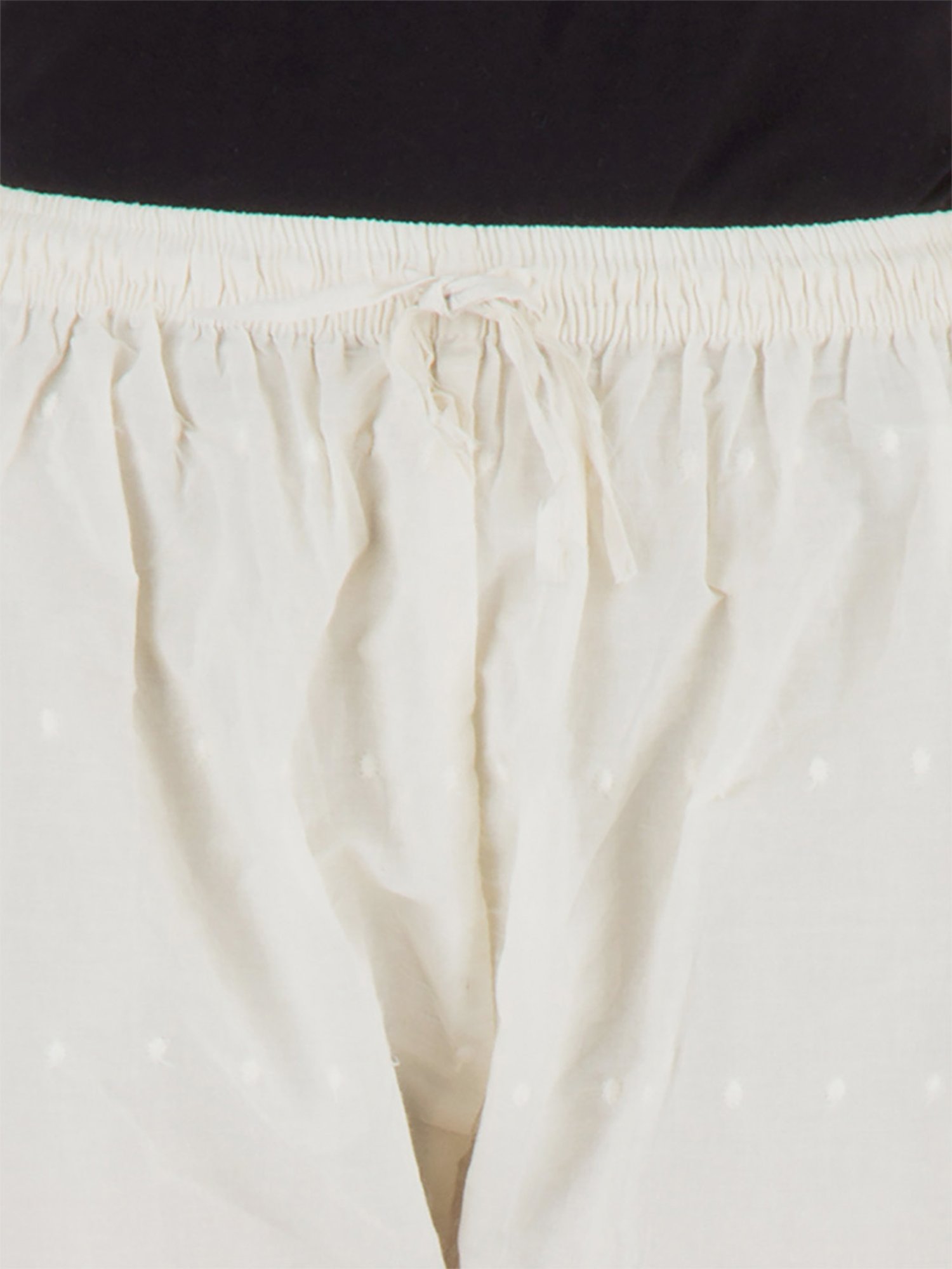 Castle Off-White Cotton Embroidered Palazzos