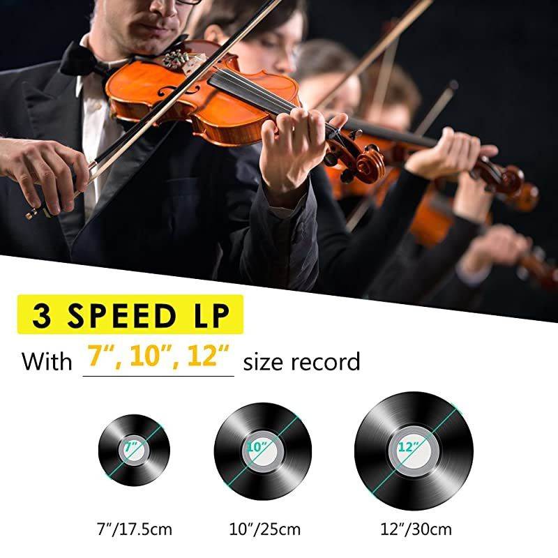 Player Turntable Wireless Portable LP Phonograph with Built in Stereo Speakers 3Speed BeltDrive Turntable Vinyl Player with Speakers