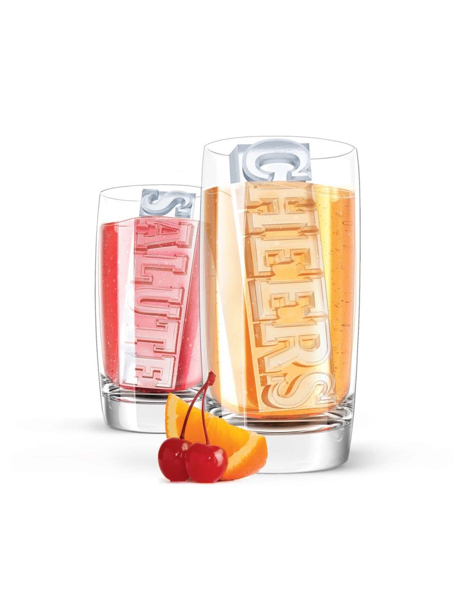 Zoku 'Salute & Cheers' Orange Silicone 14 cm Ice Tray - Set of 1