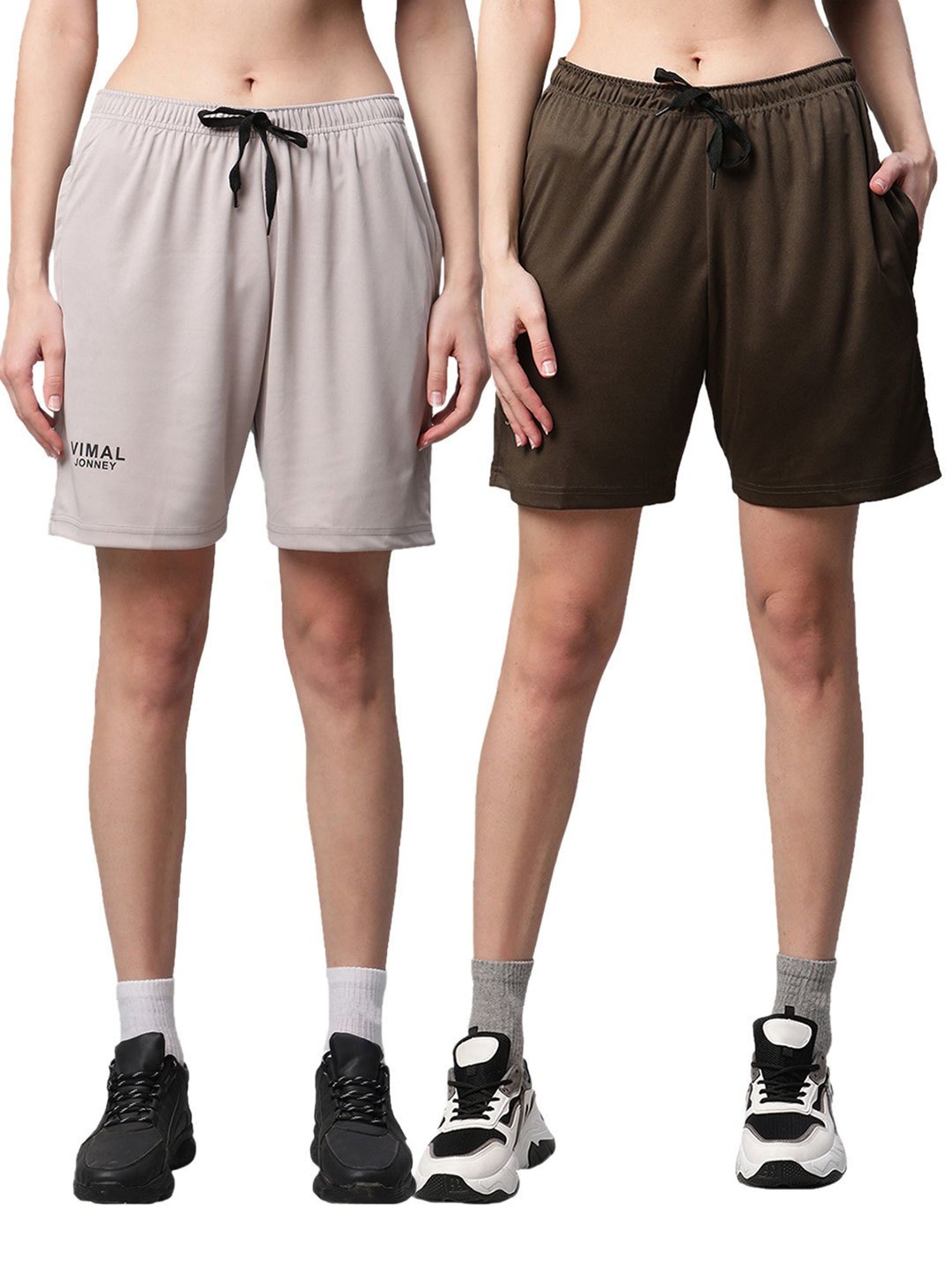 Vimal Jonney Multicolored Slim Fit Shorts (Pack Of 2)