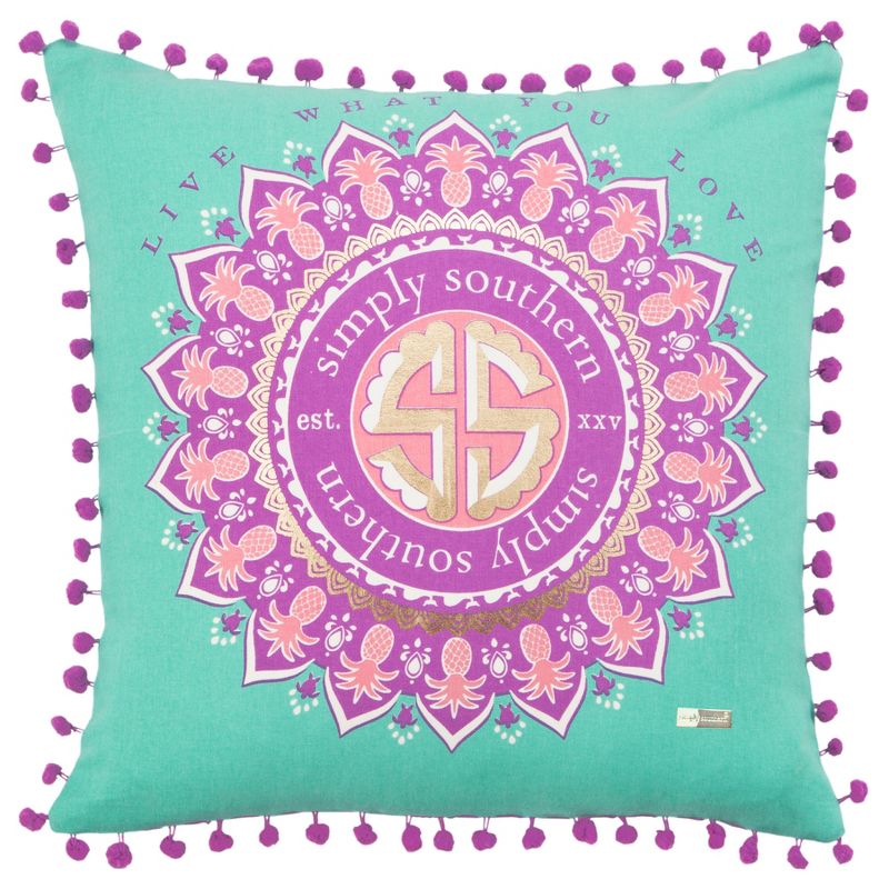 Simply Southern Medallion Throw Pillow Purple - Rizzy Home