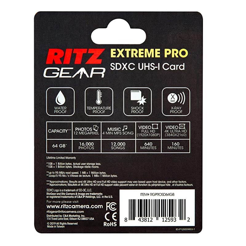 Extreme Performance SD 64GB 9045 MBS ReadWrite Speed U3 V30 Class10 SDHC Memory Card 5Pack