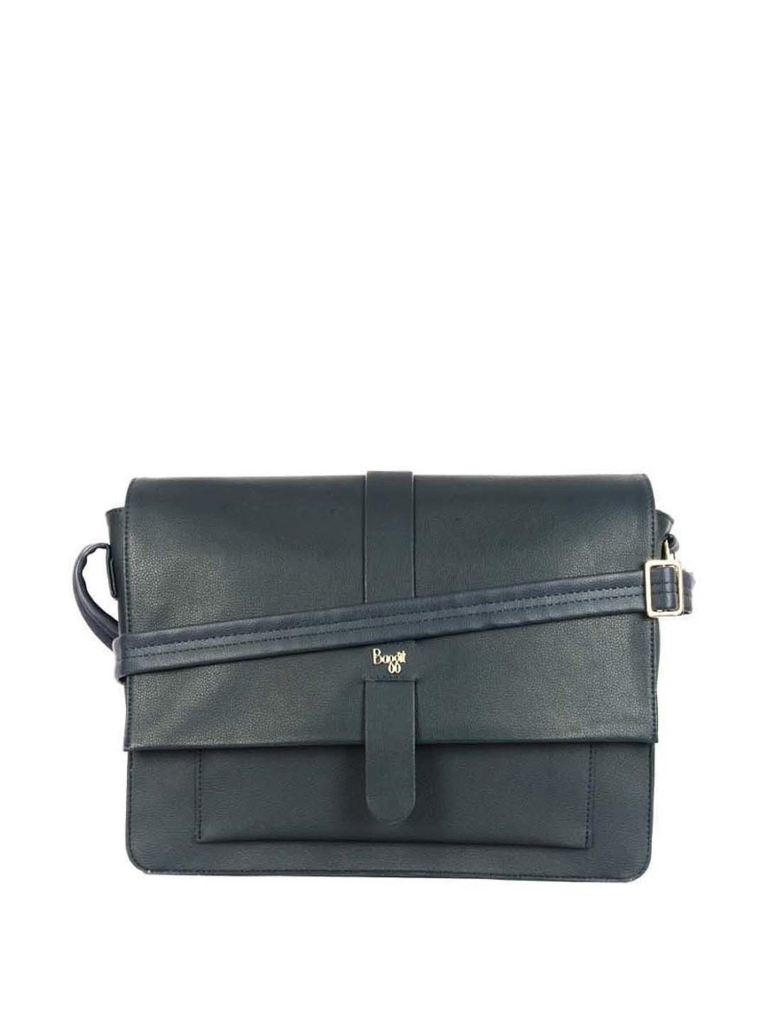 Baggit Blue Solid Large Messenger Bag