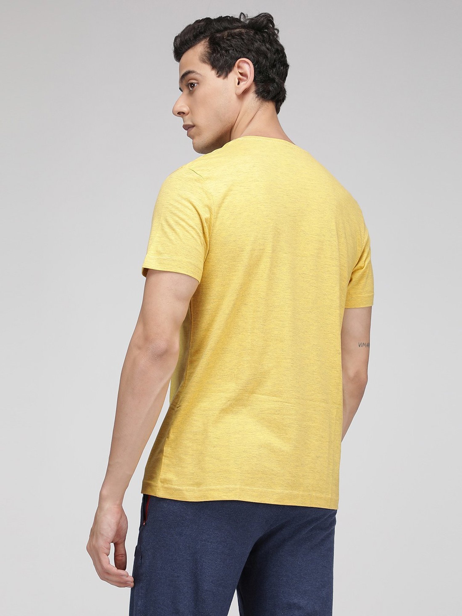 Sporto Yellow Regular Fit T-Shirt