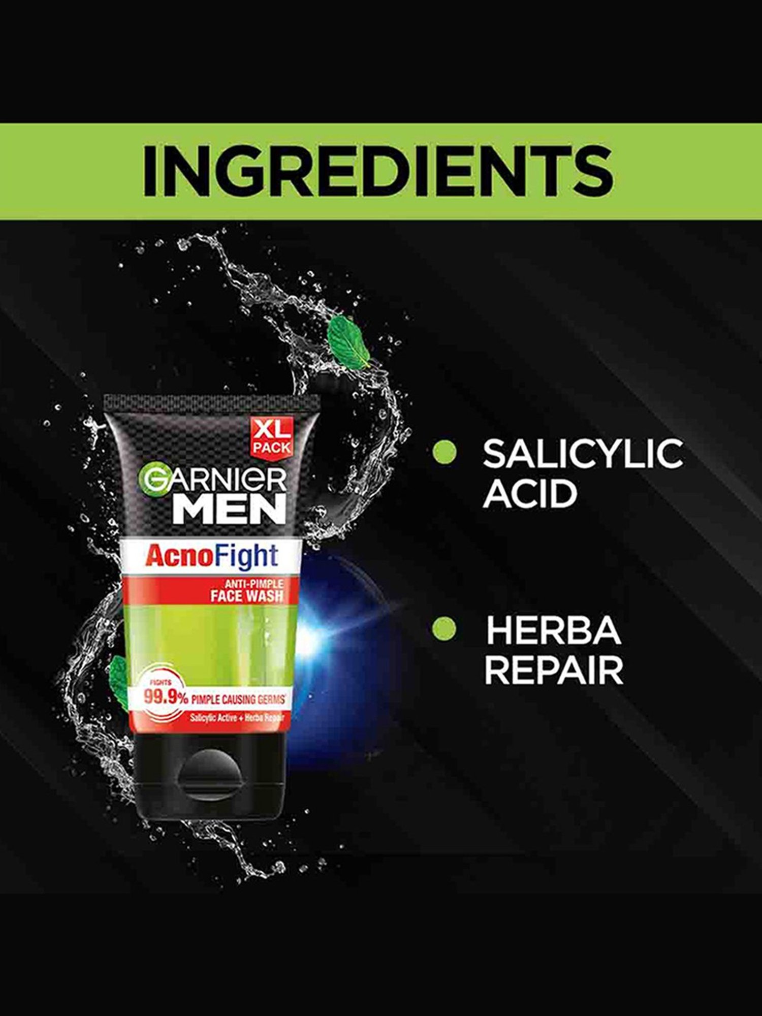 Garnier Men Acno Fight Anti-Pimple Face Wash for Acne Prone Skin - 150 gm