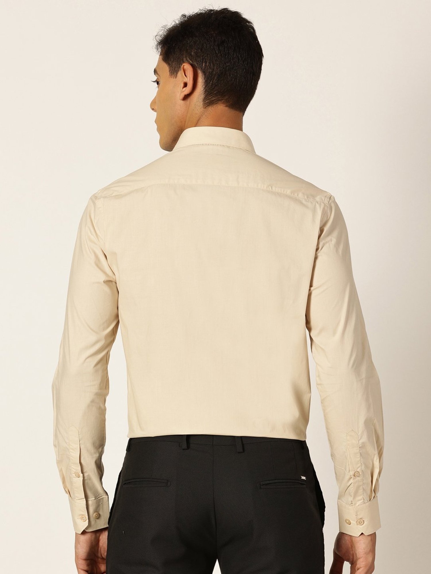 Thomas Scott Beige Smart Fit Cotton Shirt