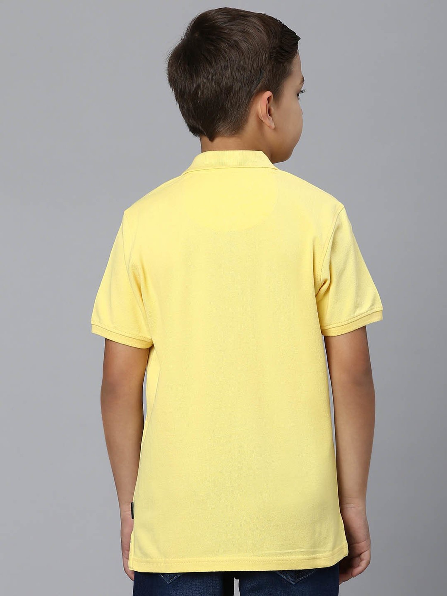 Beverly Hills Polo Club Boys Yellow Solid Polo T-Shirt