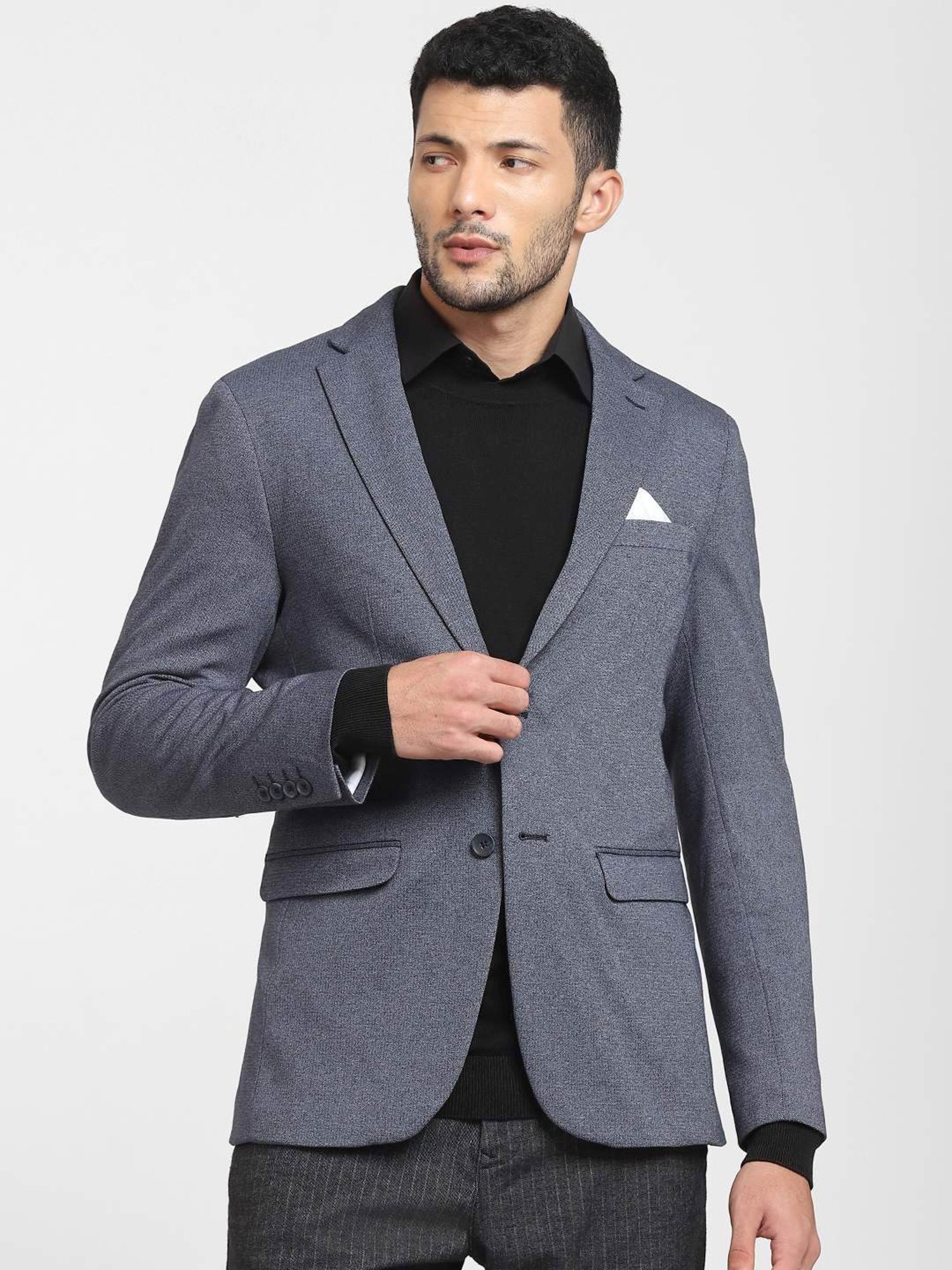 SELECTED HOMME Blue  Slim Fit Checks Blazer