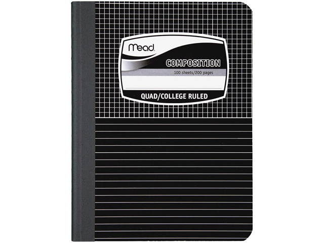 Mead 09000 Square Deal Black Marble Graph Composition Book
