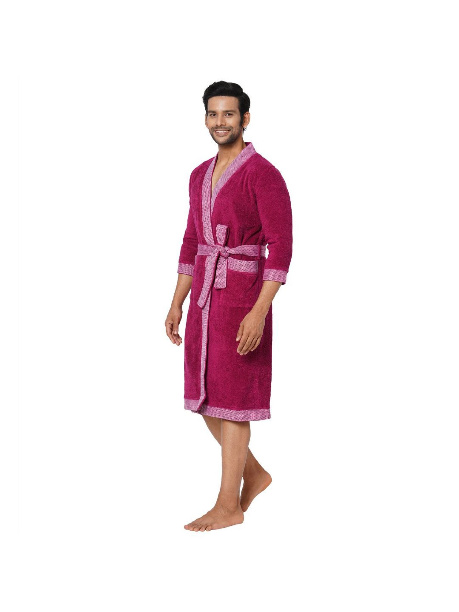 Spaces Hygro Solid Dark Violet Cotton Bathrobes