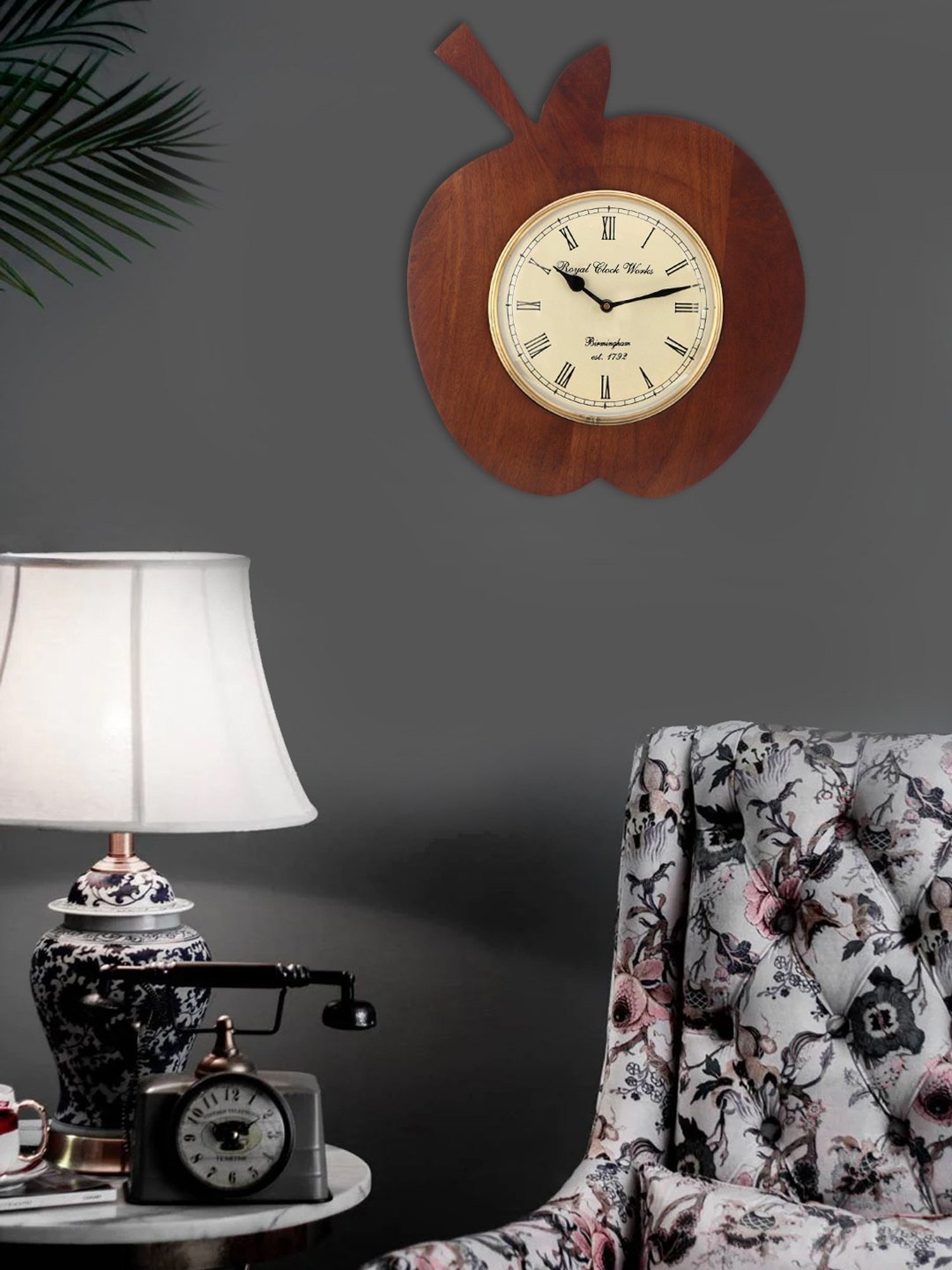 Aapno Rajasthan Apple Wooden Multicolor Wood Wall Clock