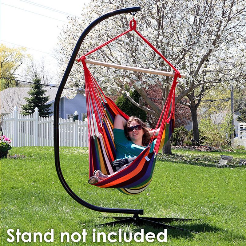 Sunset Jumbo Hanging Rope Hammock Chair Swing - Orange/Red - Sunnydaze Decor