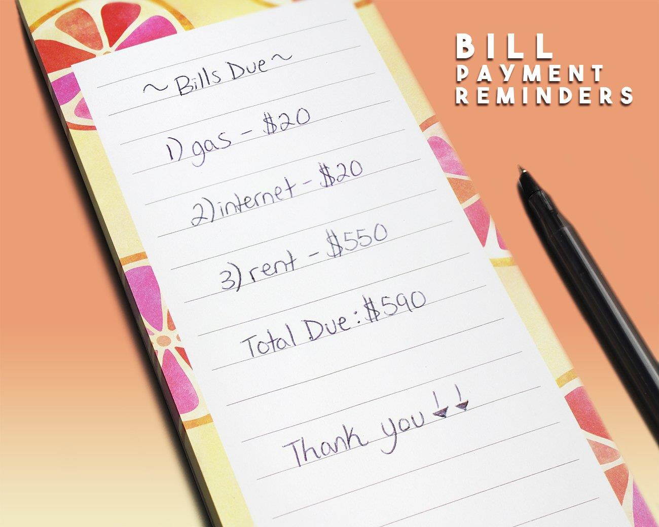 Juvale to-do-List Notepad - 6-Pack Magnetic Notepads, Grocery List Magnet Memo Pad Shopping, to Do List, Reminders More, Colorful Fruit Designs, 60 Sheets per Pad, 3.5 x 9 inches