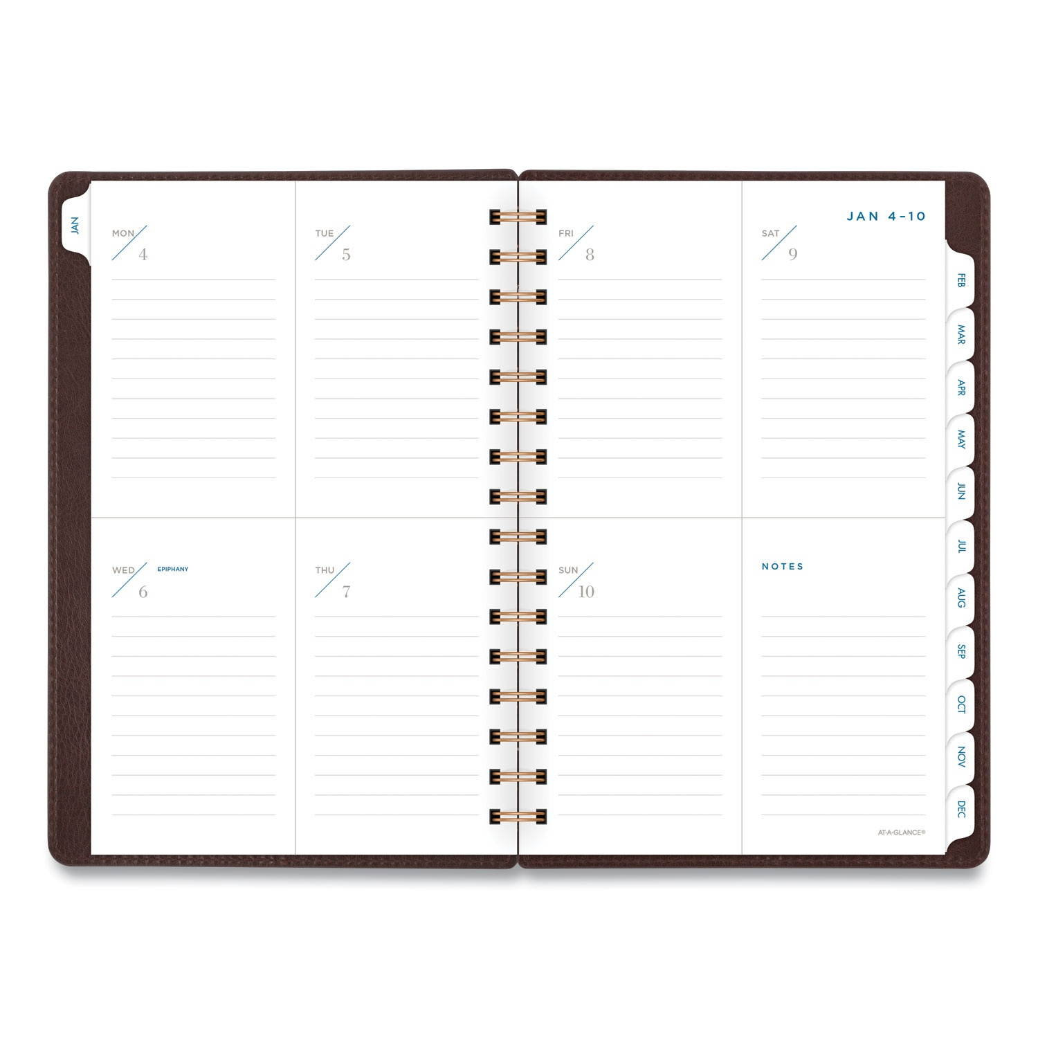AT-A-GLANCE Distressed Brown Weekly Monthly Planner 8.5 x 5.5 2021-2022 YP20009