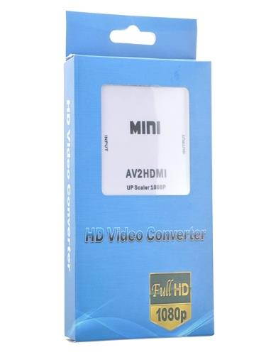 White Mini RCA AV to HDMI Converter Adapter Composite AV2HDMI Converter 1080P