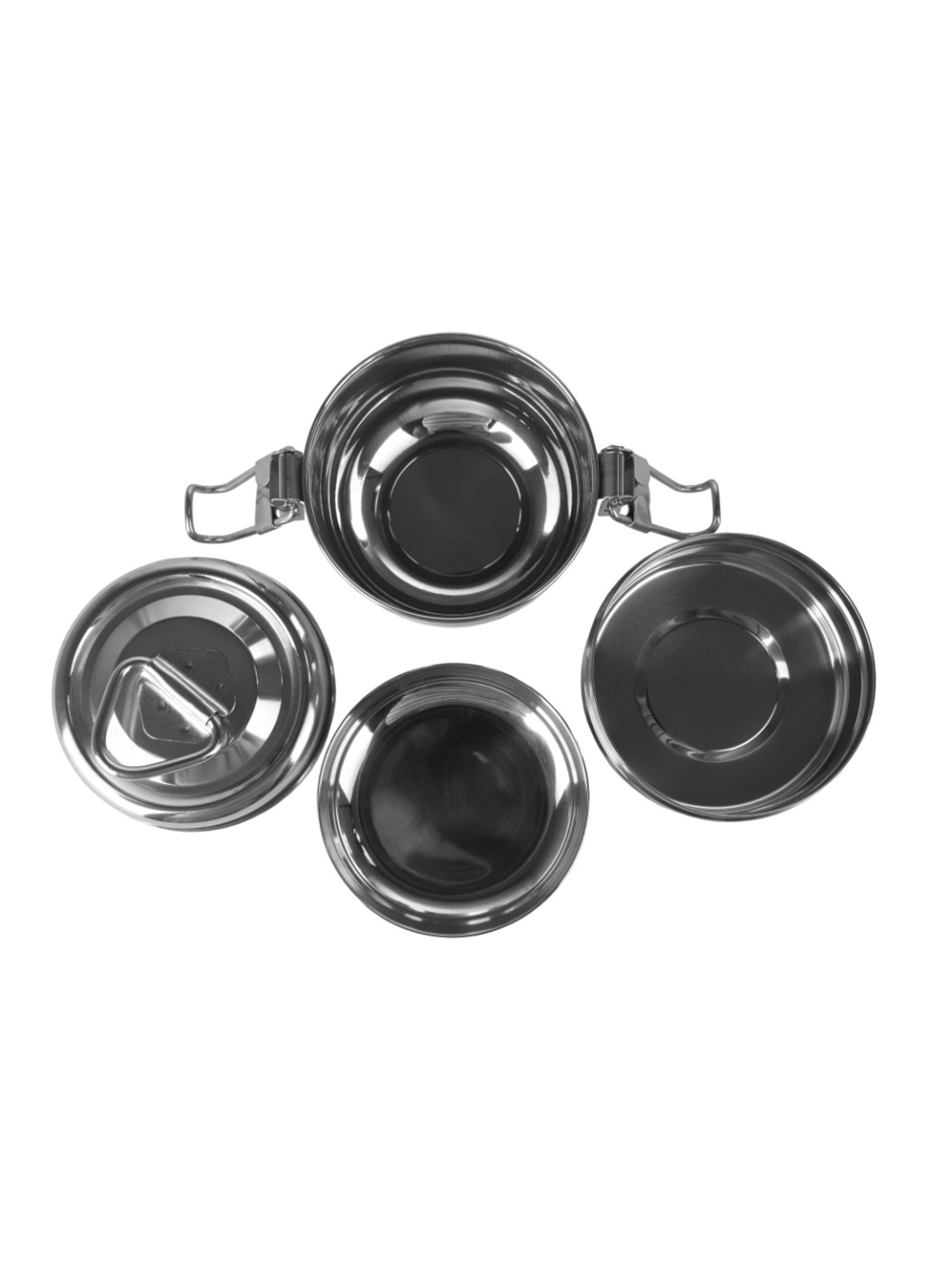 Borosil Grey Stainless Steel Lunch Box - Set of 4