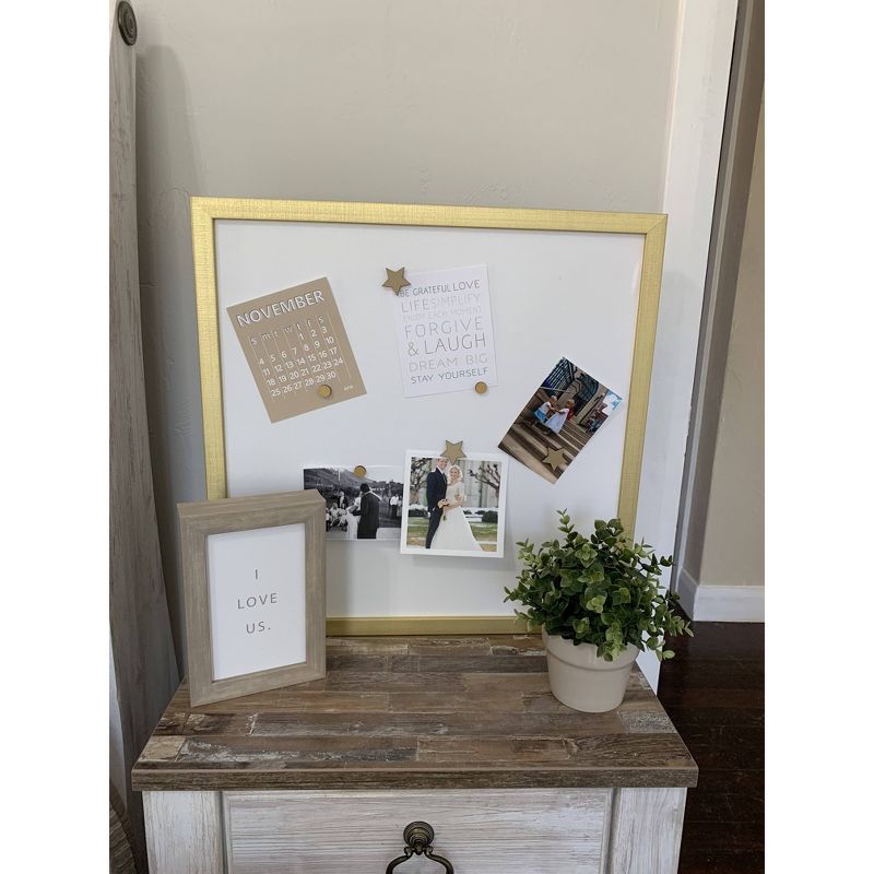 24" x 24" Blank Background Magnet Board Gold/White - Petal Lane
